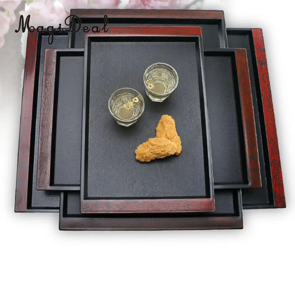 Rectangle Food Breakfast Tray Cup Tea Snack Serving Tray Sushi Platter Plastic Grain Plate Hotel Kitchen Storage Tableware