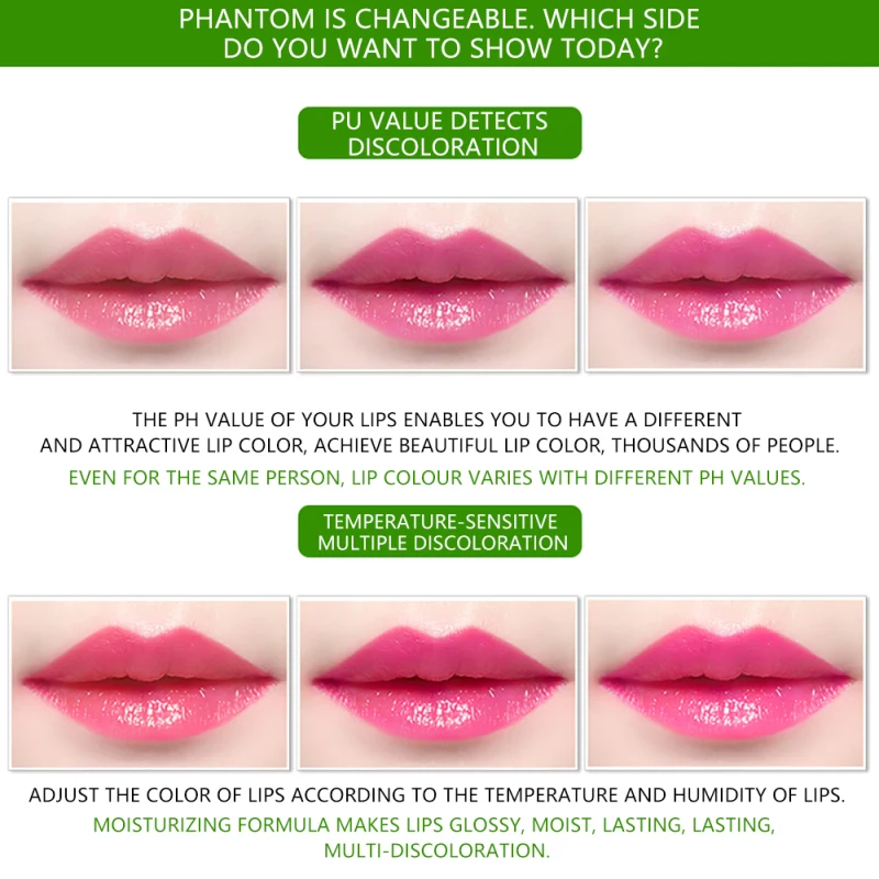 Aloe Lip Gloss Lipstick Temperature Color Change Lip Balm Moisturizing Lipstick Lasting Nourish Protect Lips Care Makeup TSLM2