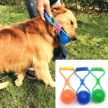 

Pet Dog Chew Tug Toy Knot Bone Ball Shape Interactive Stretching Toys Pets Playing Teeth Cleaning Toys Pet Supplies