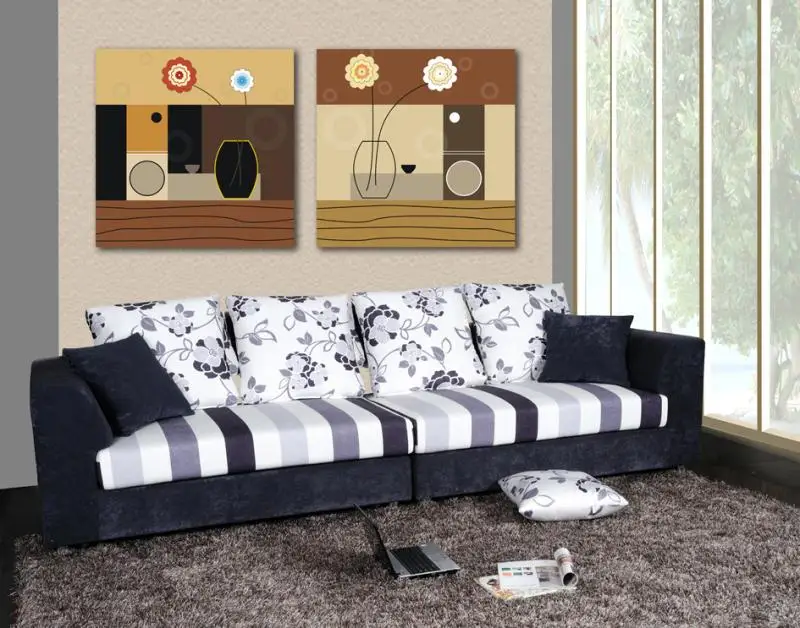 

MONICA 2 PCS Flower Oil Painting home Sticker Decor Living Room wall art Canvas Print poster wallpaper ZBP-0045