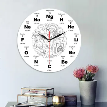 

Periodic Table Of Elements Wall Educational ElementaL Display New Astronomy Style Art Chemical Symbols Wall Clock