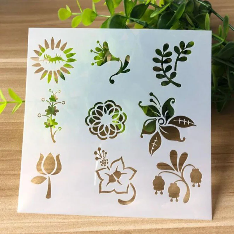

DIY Flowers Openwork Stencil For Wall Painting Scrapbooking Stamping Stencil Bullet Journ Embossing Paper Card Flower Template
