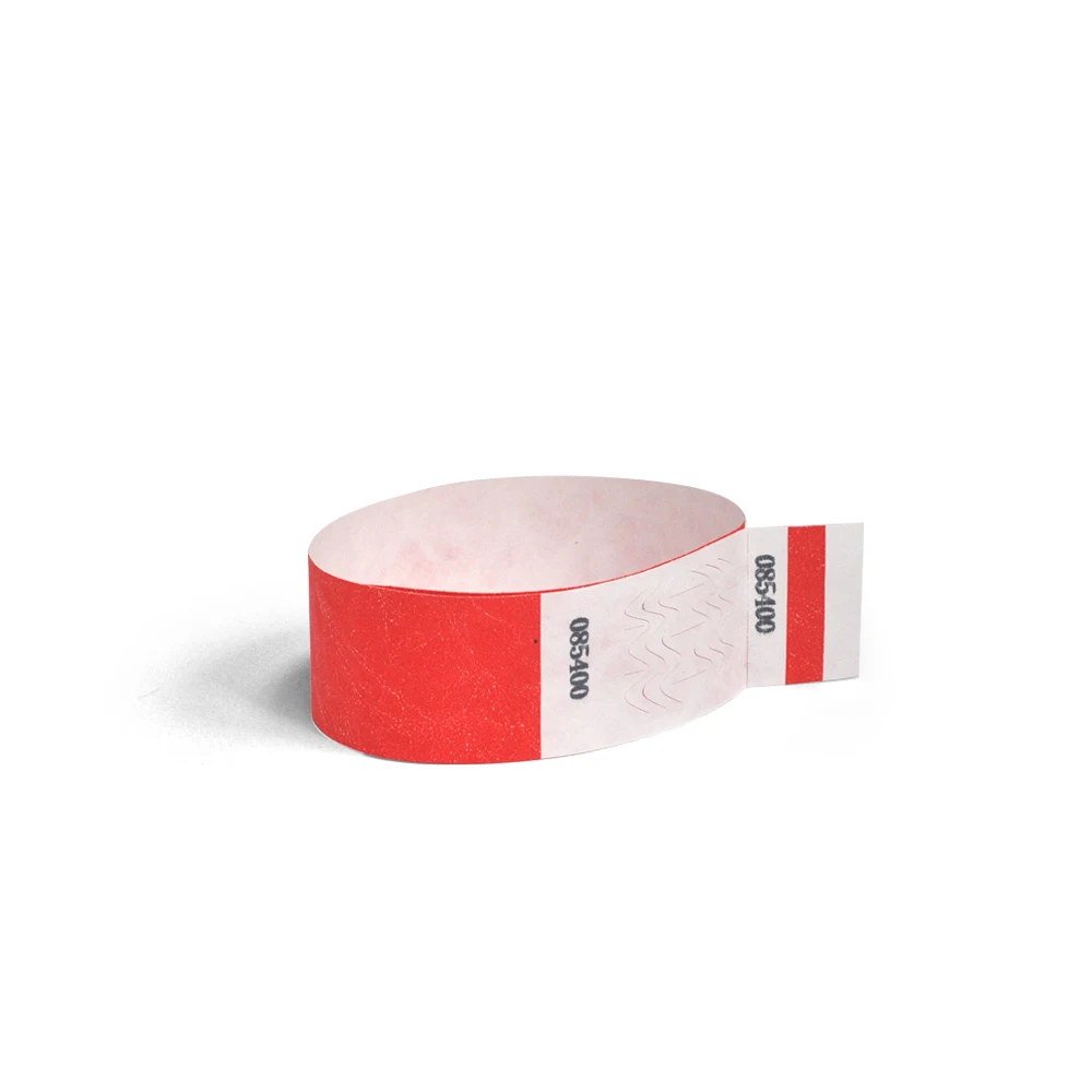 

Solid NEW Red 1" Stub Tyvek Wristbands Detachable for ID Wristbands for Party Events,500 Pieces Free Shipping