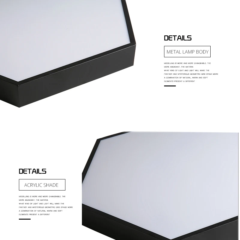  DX Hexagon LED Ceiling Light Modern Lamp Living Room Lighting Fixture Bedroom Kitchen Surface Mount - 33026019237