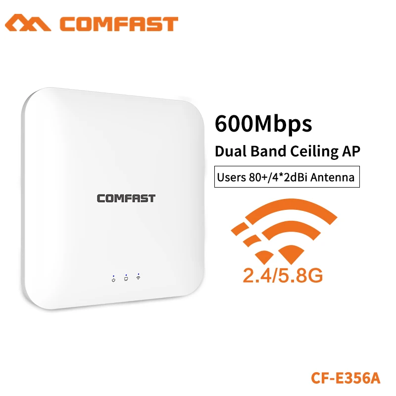 

COMFAST High Power Speed 600Mbps WiFi Ceiling Wireless AP Indoor AP 16 Flash 48V POE Access Point AP Extender Router CF-E356A