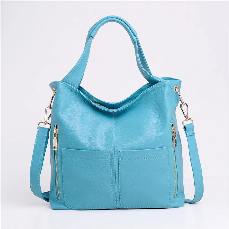 

Fashion 100% Genuine Leather Office Ladies Tote Handbags Large Capacity Cowhide Messenger Bags For Women Big Soft Shoulder Bags
