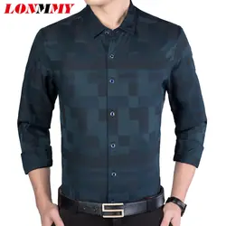 LONMMY гавайская рубашка повседневные мужские рубашки slim fit Camisa masculina одежда мужская рубашка уличная одежда с длинным рукавом camisa социальной