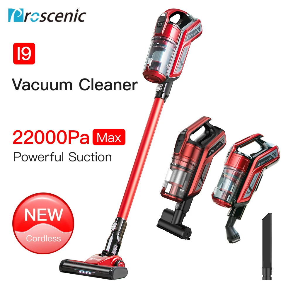 

Proscenic I9 Cordless Vacuum Cleaner Stick and Handheld Vacuum with 22Kpa Powerful Suction & Wall-Mount, 45-Minute Lasting Time