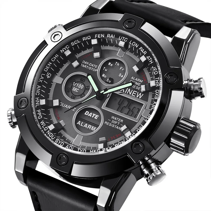 

Digital Watch Men Sport Fitness Chronograph Multiple Time Zone Business Waterproof Watches High Quality Dropshipping New Arrival
