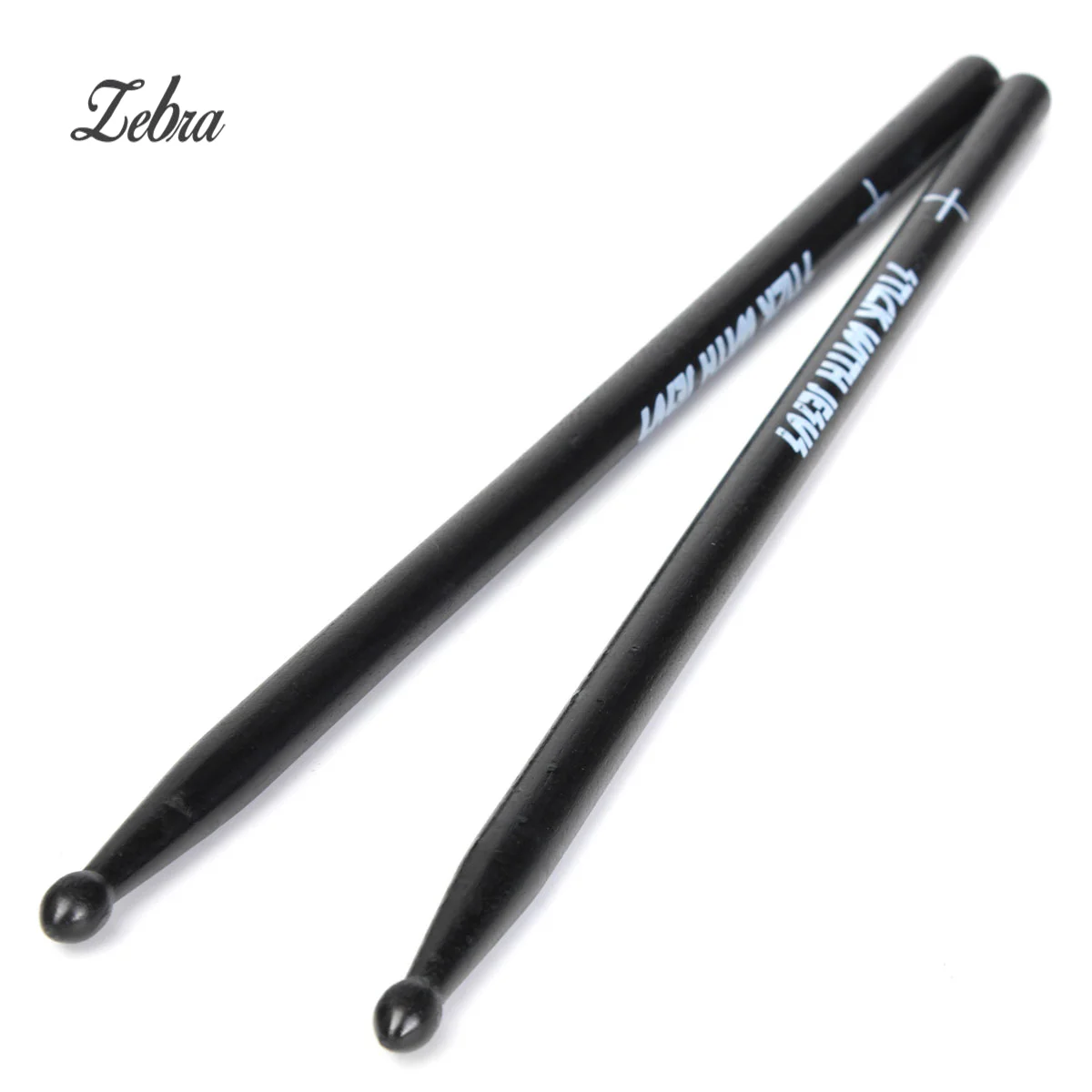 Zebra 1 Pair 5A Black Maple Wood Drum Sticks Wood Tip
