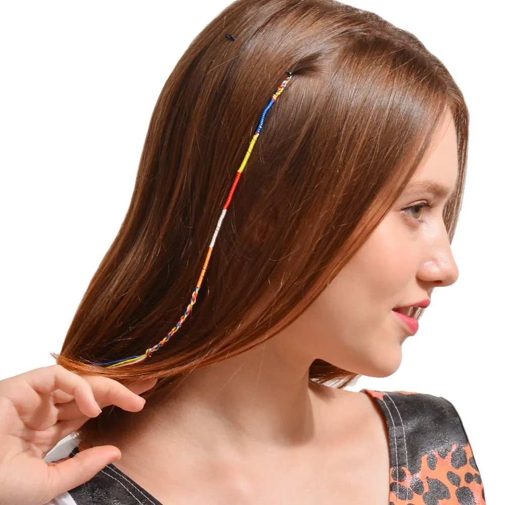 

Ingemark Bohemia Ethnic Hair String Elastic Summer Fashion Hairband Colorful Kintted Accessories for Women