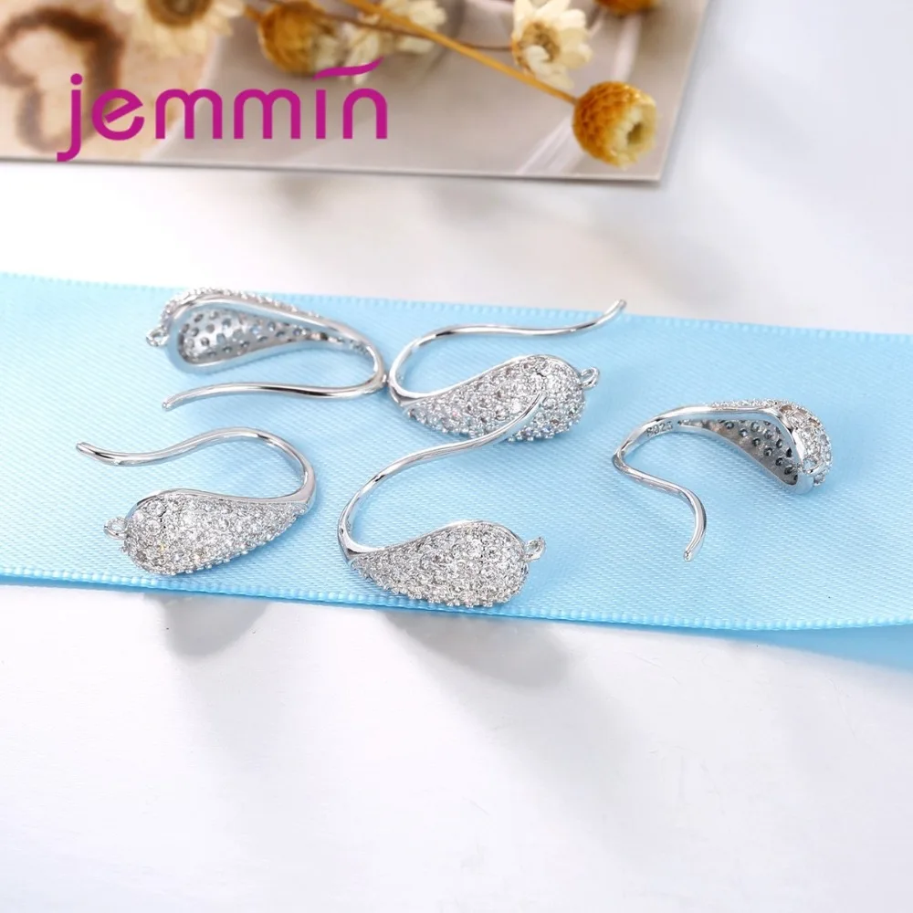 Серьги капельки из серебра 925 пробы с кристаллами|earrings|componentes |