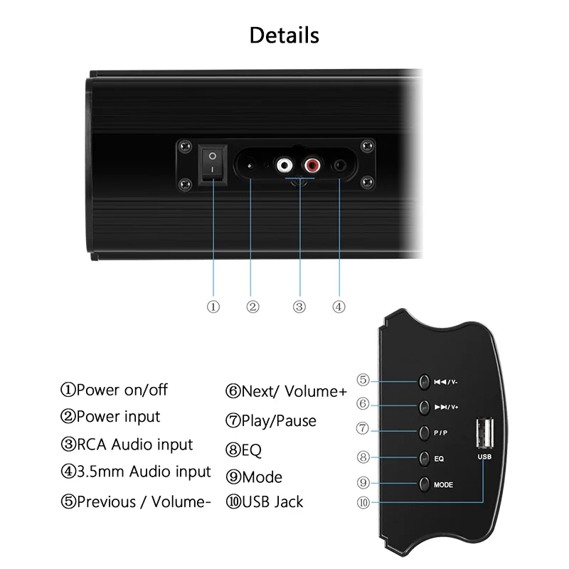 XGODY Bluetooth динамик Саундбар ТВ Aux-In USB RCA аудио звуковая панель для IOS Android телефон тв домашний кинотеатр музыкальный динамик s