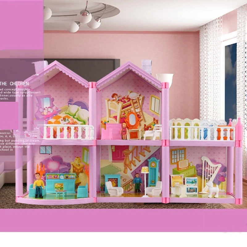 Кукольный дом Миниатюрный Кукольный домик игрушки для детей Diy аксессуары Мебель Пластик Мини Дом для девочек родитель-ребенок подарки на день рождения
