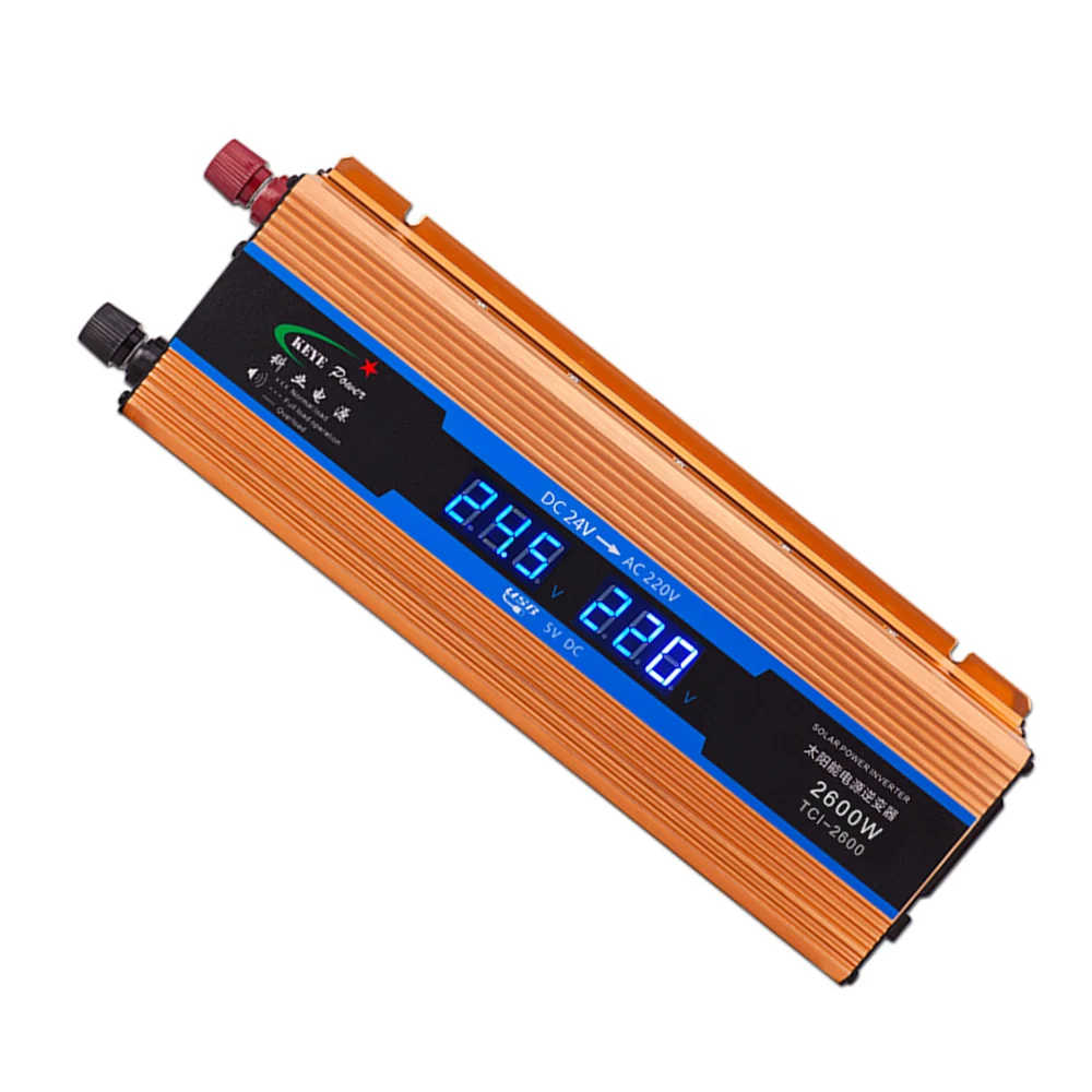  Nuevo inversor de coche 24V 2600W fuente de alimentación convertidor de 24V CC a CA 220V voltaje in