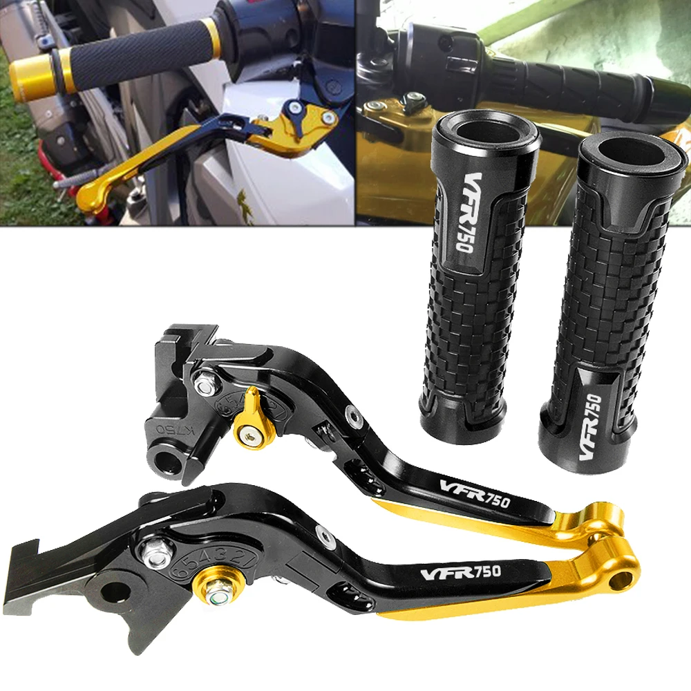 

Motorbikes CNC Aluminum Adjustable Brake Clutch Lever Pivot Levers handle hand grips set For Honda VFR750 VFR 750 1991-1997 1992