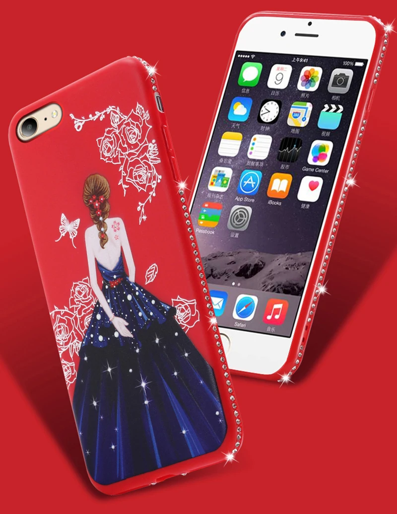 dress girl silicone case iphone 6 s 7 8 plus (2)