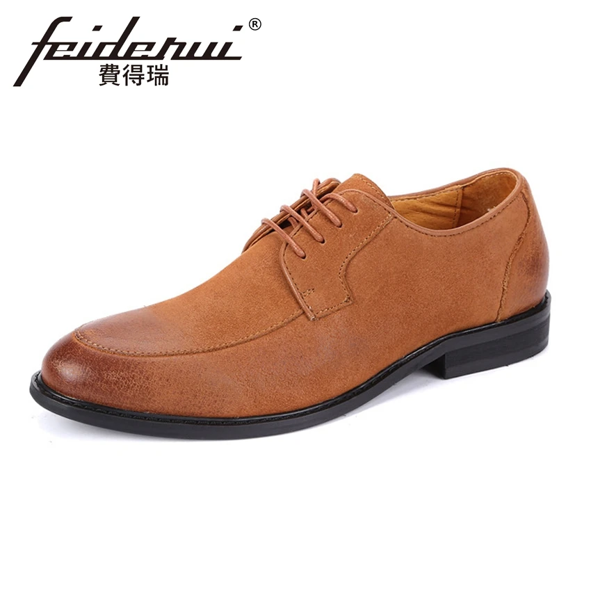Da Apartamentos Casuais Camurça Dos Preto marrom Asd58 Pé Dedo Sapatos Derby Homens Chegada Nova Do Homem Vaca De Vestido Para Couro Calçados Handmade Redondo Genuíno Formal O vnqw6wPxO