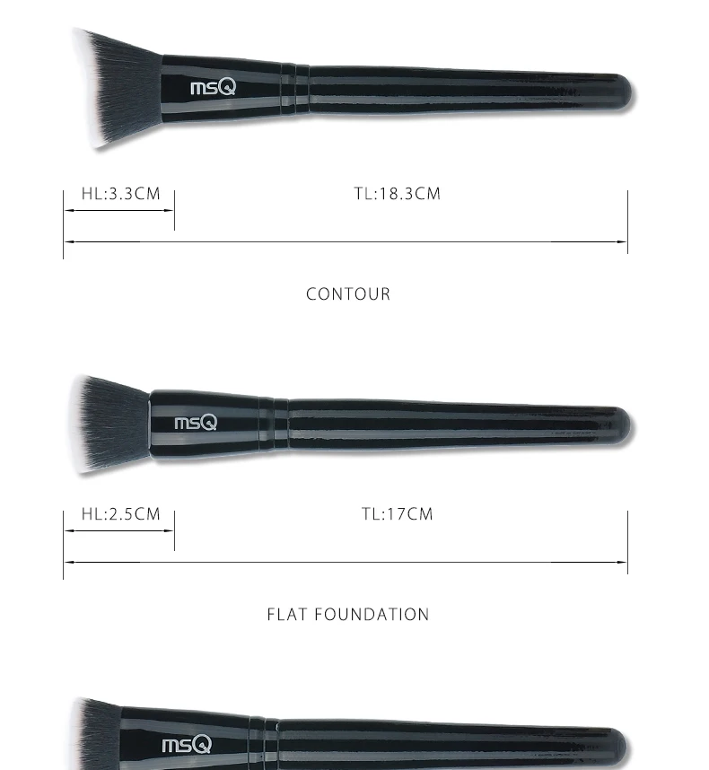 MSQ, 15 шт., набор кистей для макияжа, pincel maquiagem, черная классическая пудра, основа, тени для век, кисти для макияжа, синтетические волосы
