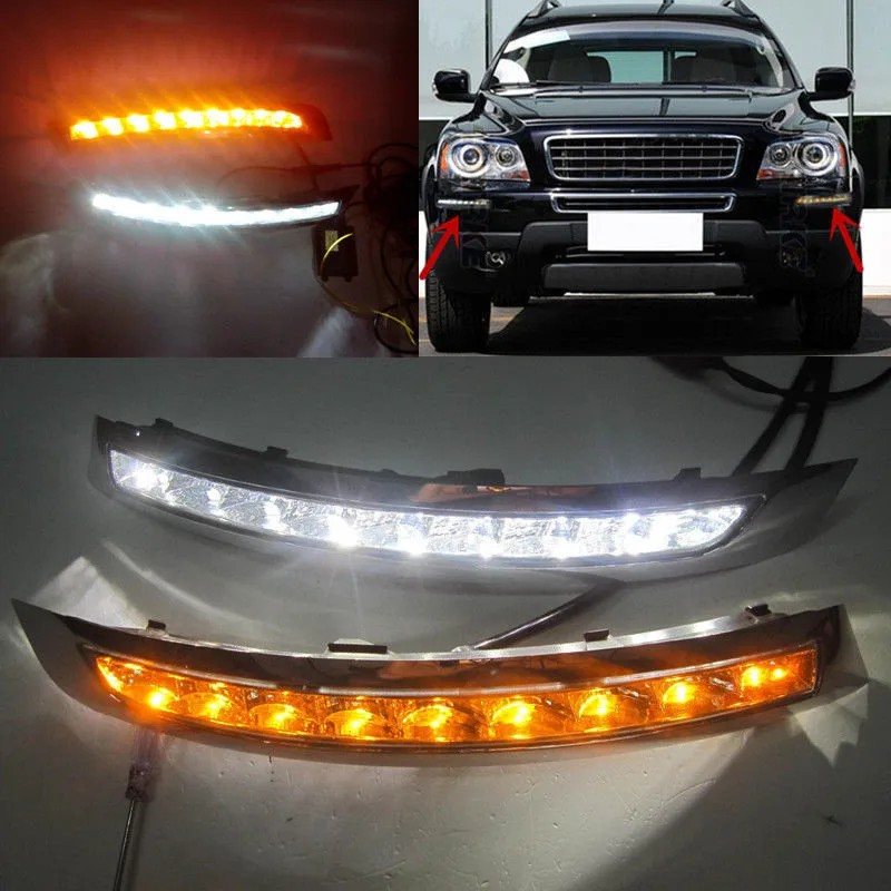With Turn Signal Car Styling LED DRL For Volvo XC90 2007 2013 LED DRL