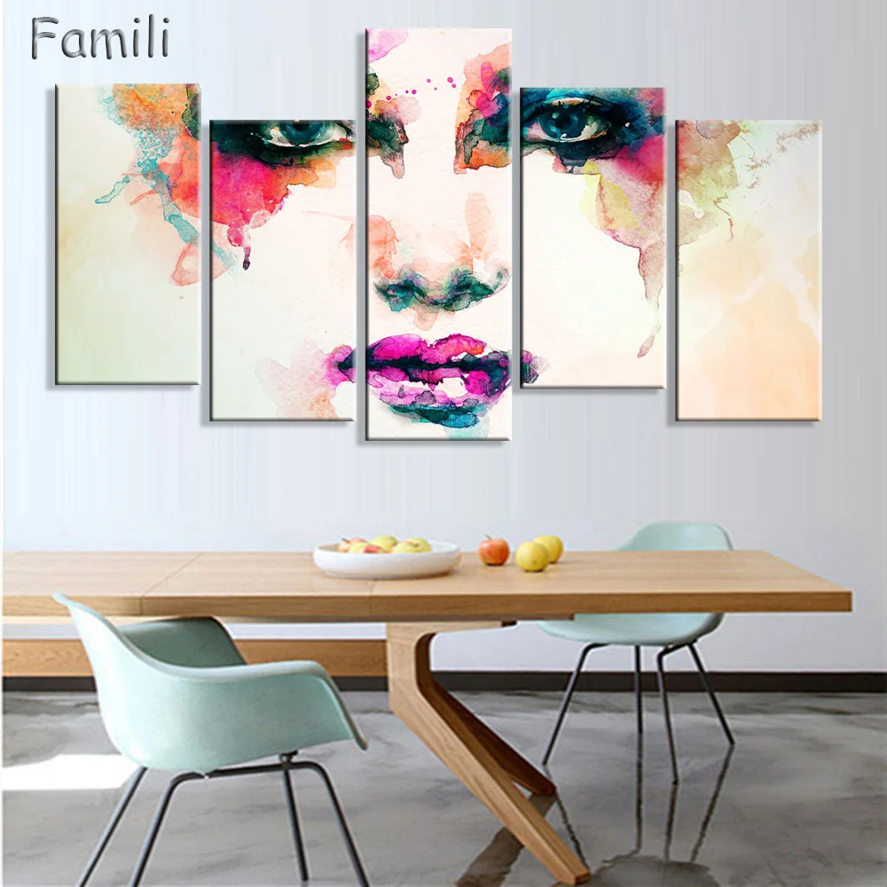 5Pcs/set Graffiti painting Canvas Prints Classical Oil Painting Picture
