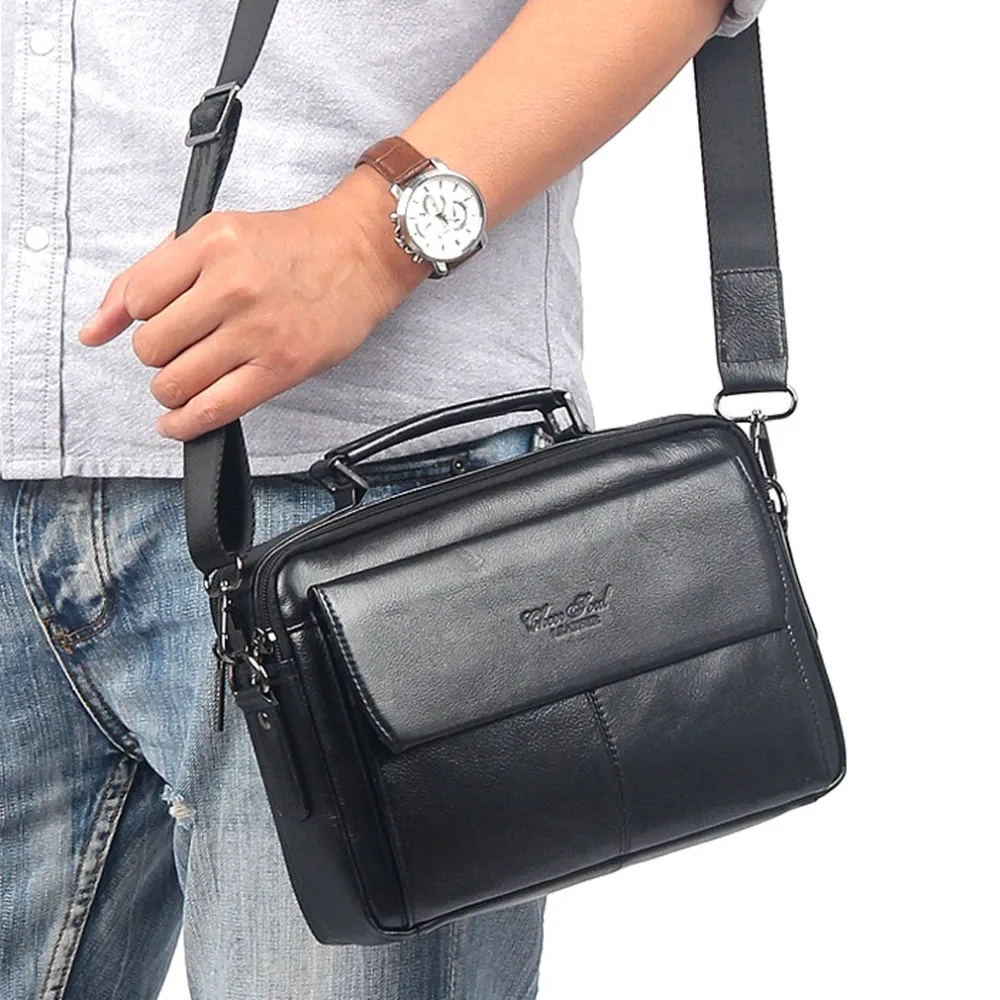 2018 Men's Handbags Genuine Leather First Layer Cowhide Handbag Vintage