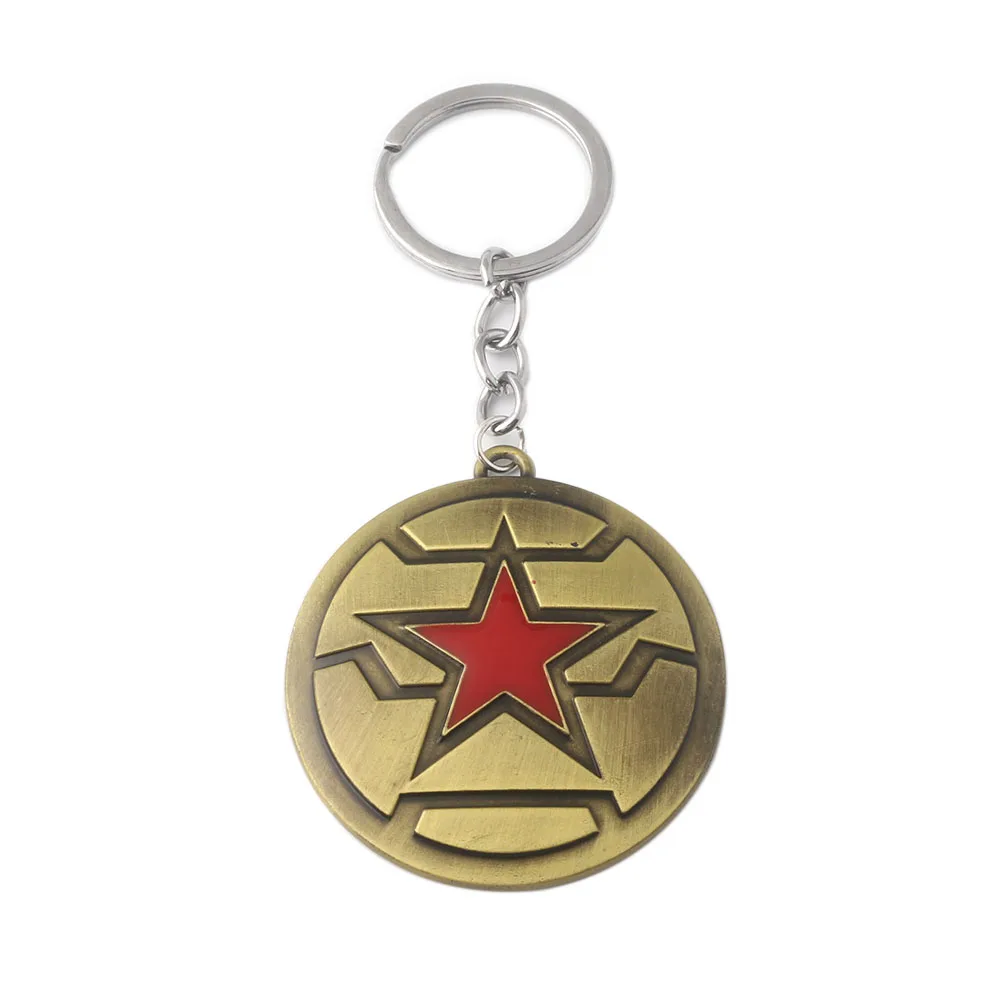 

The Avengers Captain America Winter Soldier Shield keychain 2 Colors Silver Antique Bronze Key Chain Keyring Men Women Jewelry