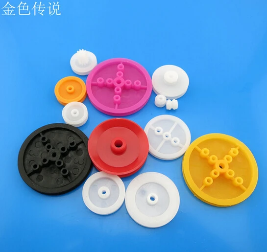13Types Plastic Pulley Model Wheel Pulley DIY Toy Accessory for Car