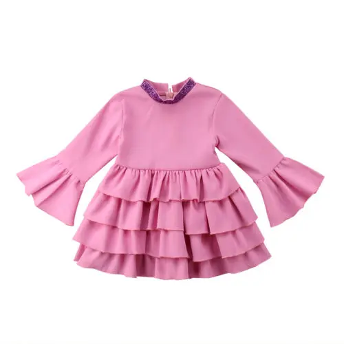 

Toddler Kid Baby Girls Clothing Princess Dress Layer Ruffled Party Tutu Cute Ball Gown Clothes Girl 6M-5T