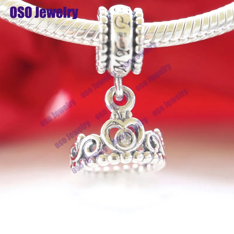

925 Sterling Silver My Princess Crown Charm Beads Fit Original Bracelets Bangles Valentine's Charms