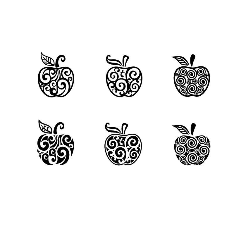 

6 pcs/set Apple Pattern Decor Stamp DIY Toy Photosensitive Seal Funny Planner Scrapbooking Stamps and Dies for Card Making