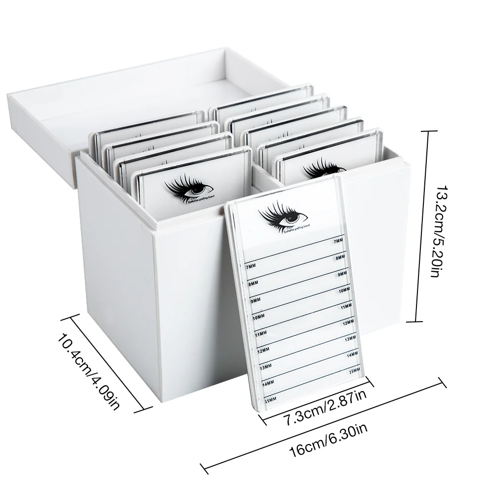 Коробка для хранения ресниц 10 слоев блеск накладные ресницы макияж Органайзер ресницы клей дисплей держатель Чехол косметический инструмент - Цвет: White