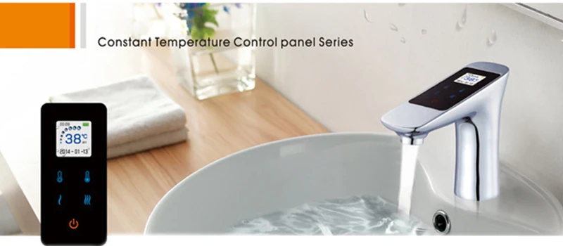 JMKWS на бортике с ЖК-дисплеем и цифровым дисплеем, смеситель для раковины с сенсорным экраном, термостатический кран для ванной комнаты, хромированные латунные краны для умывальника