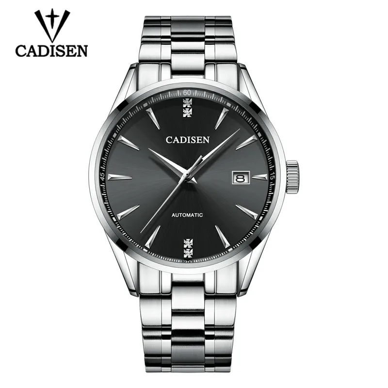 

CADISEN men's stainless steel watch luxury waterproof automatic mechanical watch calendar business casual wrist watch