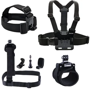 

7 in 1 camera Accessory set chest belt head shoulder wrist strap J base hat clip long Thumb Screw for Gopros Hero7/6/5/4/3/2/1