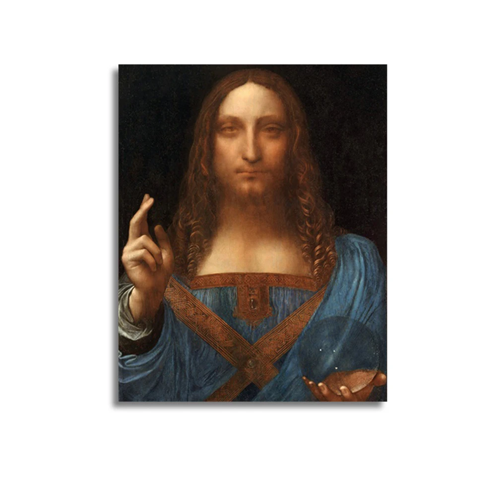 

The Savior Jesus Famous Oil Painting By Vinci Canvas Painting Calligraphy Home Decor Wall Picture Art for Living Room Church