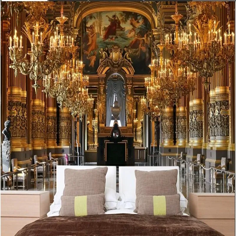 beibehang Custom photo wallpaper 3d mural luxury Golden Basilica wall murals 3d Living room bedroom papel de parede 3d wallpaper