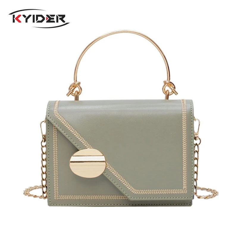 

Matcha green PU Leather chain design Crossbody Bags Women Small Chain Handbag small bag Hand Bag Ladies Designer Evening Bags