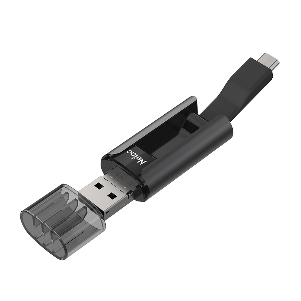 Netac U295 двойной Micro usb зарядка флэш-накопитель черный 16 ГБ 32 ГБ 64 ГБ USB 2,0 флэш-диск USB2.0 OTG Флешка для Android телефона ПК