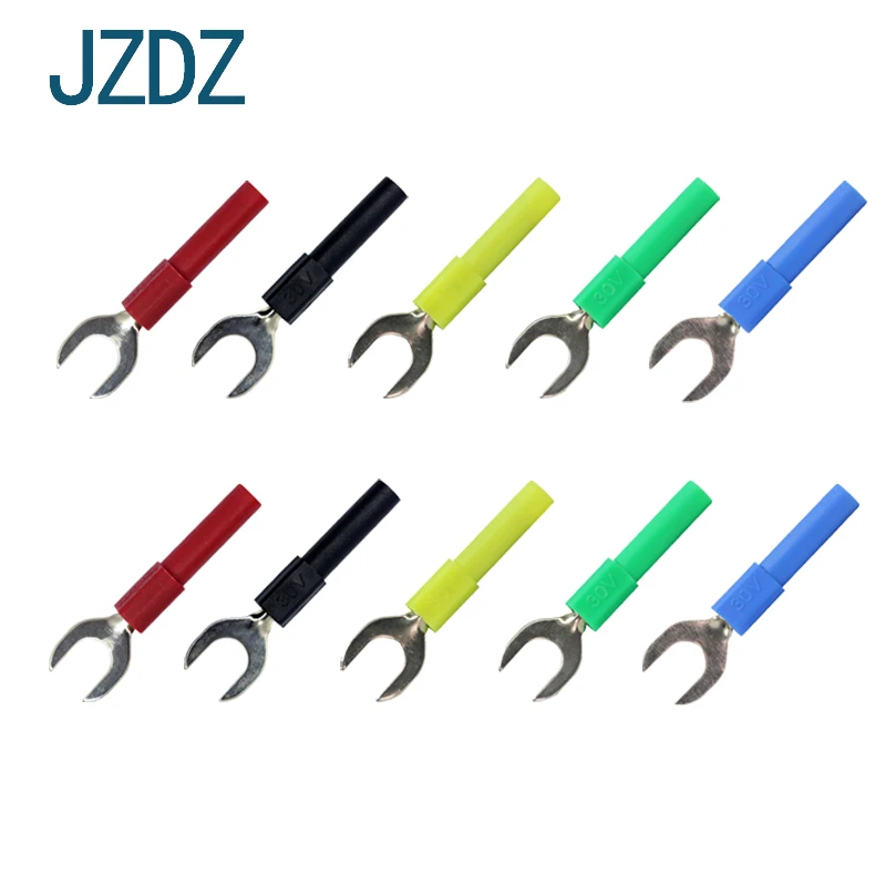 

JZDZ J.20017 10 PCS High quality welding free 4mmY type to 4mm safety socket, 4mm banana plug