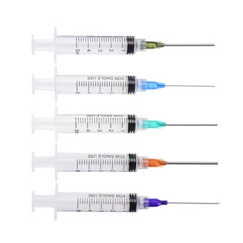 

5PCS 5ml Industrial Dispensing Syringe Crimp Sealed Needle Tips For Glue Oil Ink Syringes Measure Tool Supplies