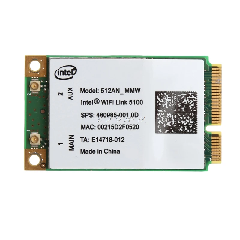 Для Link Intel 5100 WIFI 512AN_MMW 300M Mini PCI E плата Беспроводная WLAN карта 2 4/5 ГГц|Сетевые карты| |
