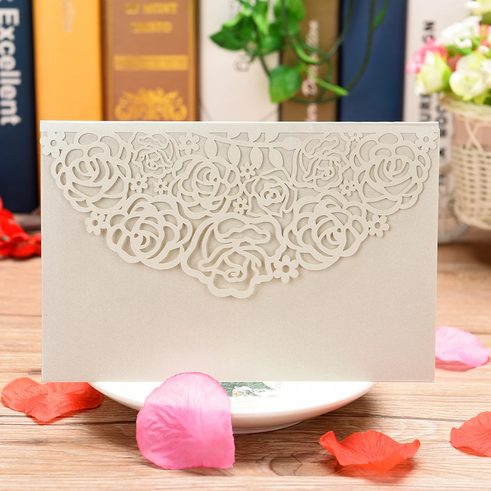  Laser Cut Wedding Invitations Kit set with RSVP cards and Envelopes for WeddingBirthday PartiesBaby - 33040727984