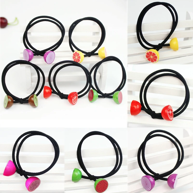 

1PC/1Pair Fruit Kiwi Fruit Korean Vegetables 2018 New Arrival Allergy Lemon Pitaya Double Lines Elasticity Watermelon