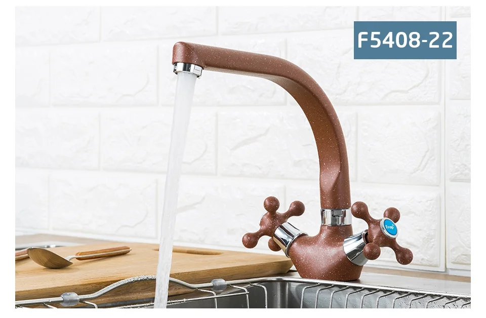 Frap Multicolor Spray Painting Kitchen basin Faucet Single hole Modern design two handle Cold and hot water tap F5408-7/8/10/21