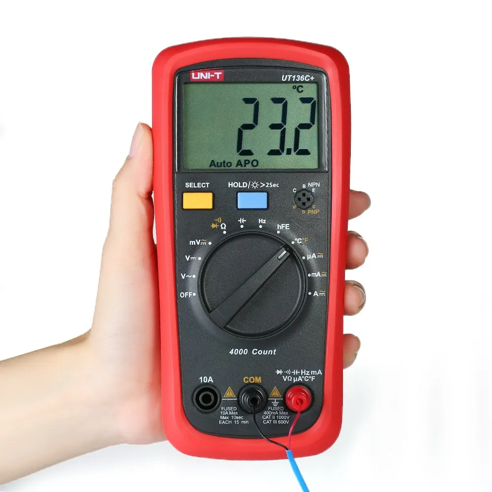 UT136C Цифровой мультиметр ЖК с измерением напряжения и тока фарадметр