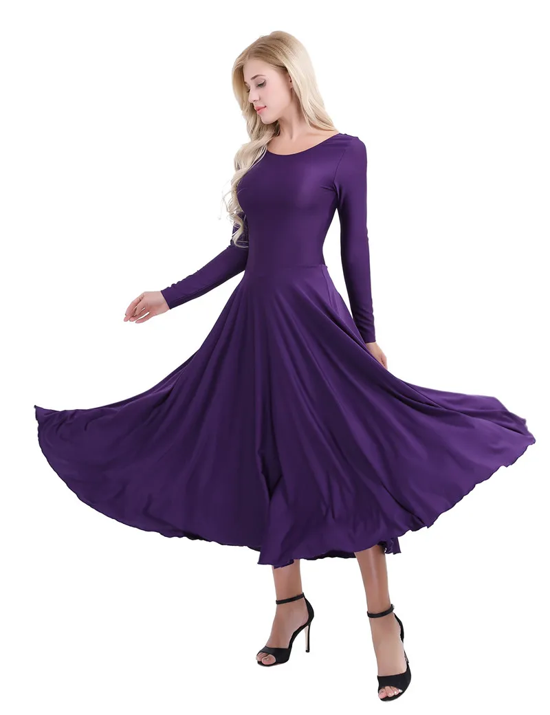 Women's Praise Loose Fit Full Length Long Sleeve Liturgical Lyrical Dance Dress