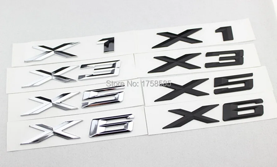 Image Free Shipping 1PCS 3D Chromium Styling X3 Logo Emblem Badge Sticker Decoration For BMW X1 X3 X5 X6 E83 F25 Accessories