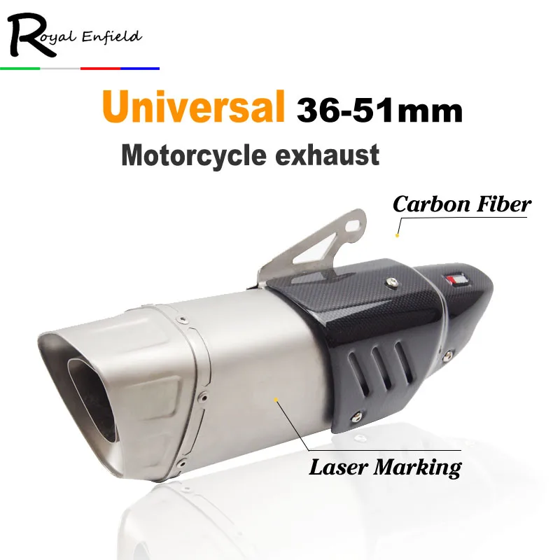 

Uiversal Inlet 51mm Motorcycle Exhaust Pipe Escape Modified Moto Muffler Carbon Fiber Heat Shield Cover For Yamaha R1 R6 Sticker