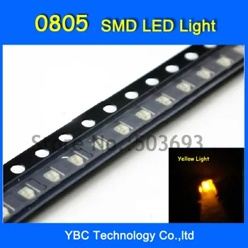 

500pcs/lot 0805 SMD Ultra Bright Yellow Color LED Diode Light